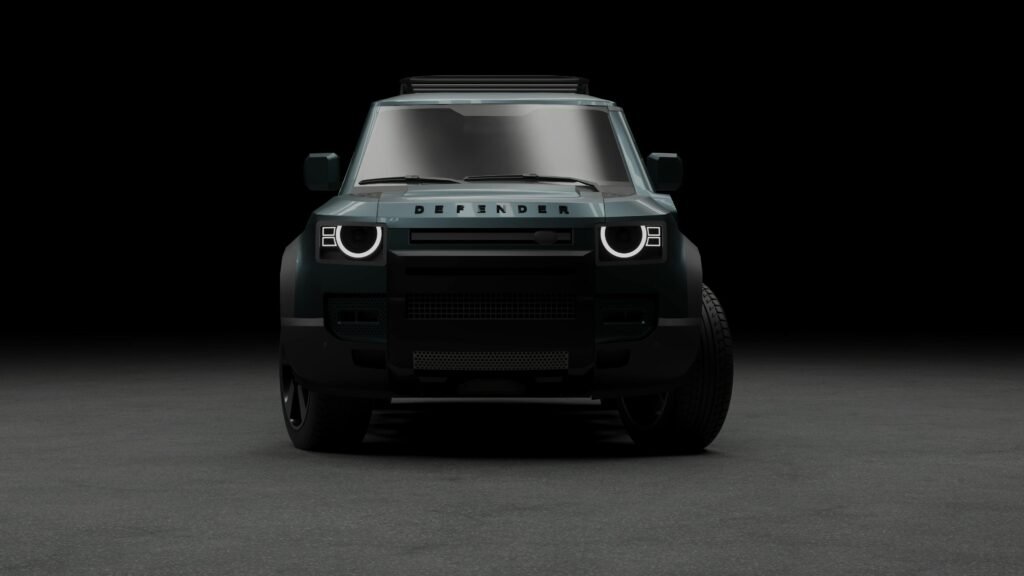 Sleek and modern off-road vehicle showcased against a dark background.